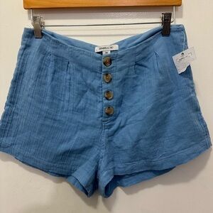 NEW! O’NEILL Crinkle Buttoned Up Cotton Shorts Sz 30